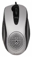 A4 Tech X6-76D Silver-Black Optical Laser Mouse, 1000dpi, 3 +1 , USB+PS/2.