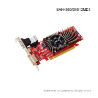 Asus PCI-E ATI Radeon 4550 EAH4550/DI/512MD3  512Mb DDR3 256bit 2xDVI Retail